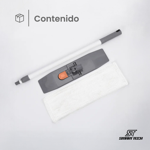 Mopa Trapeador Lampazo Escurridor Microfibra Limpiador Piso Gris Smart Tech