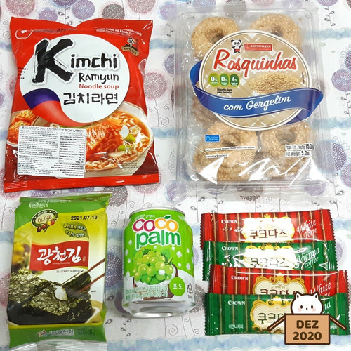Tama Box Caixa C/ Doces Salgadinhos Lamens Bebidas Asiáticas