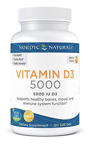 Vitamina D3 5000 Ui Softgels Naranja, P32749, 120, 1