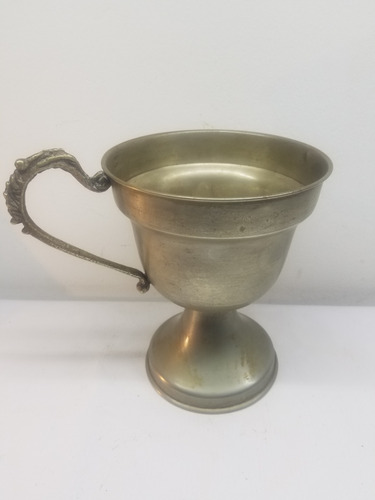 Jarrón Copa Antigua Electro Plata Y Cobre (1965 ) 