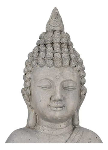 Buda Gris Sabiduría Grande Decoración 45 Cm Jardin Estatua