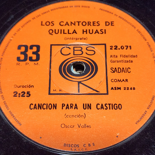 Simple Los Cantores De Quilla Huasi Cbs C6