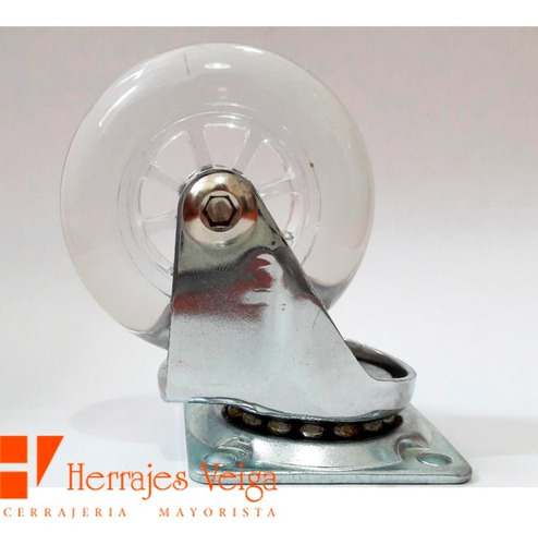 Imagen 3 de 7 de Rueda Silicona Transparente Grande 65mm Base Goma Para Muebl