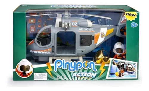 Pinypon Action Helicoptero Rescate Luz Figura Inc+ Packaging