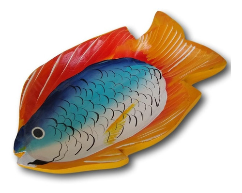 Gamela/travessa De Madeira Peixe Decoração Ref.0632