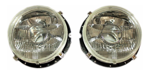 Par faros Unidades Vw Sedan Vocho Combi Triple Foco Cristal4