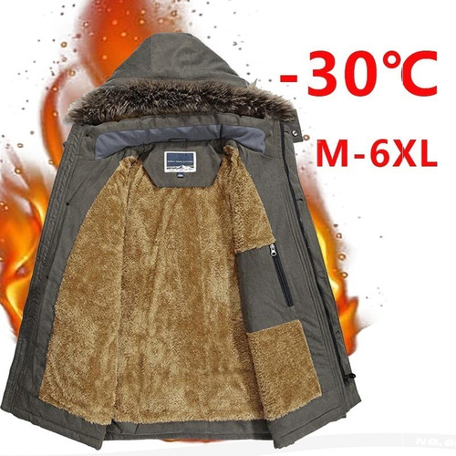 H Parkas A Prueba De Viento Con Cuello De Piel Para Hombre,