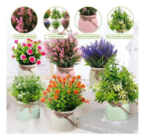 Plantas Artificiales Decorativas Macetas Flores Artificiales