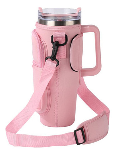 Bolsa Porta Botellas De Agua Vasos Aislados De 40 Oz Rosa .