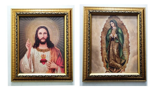 Virgen De Guadalupe / Sagrado Corazón Enmarcados 