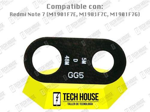 Imagen 5 de 9 de Cristal Camara Trasera Xiaomi Redmi Note 7 C3j Original