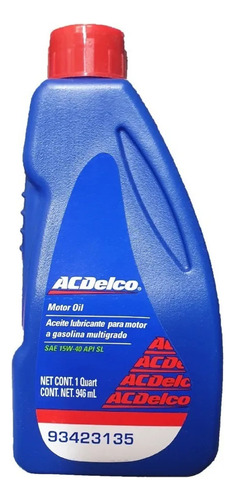 Aceite Multigrado Mineral 15w40 946 Ml Acdelco