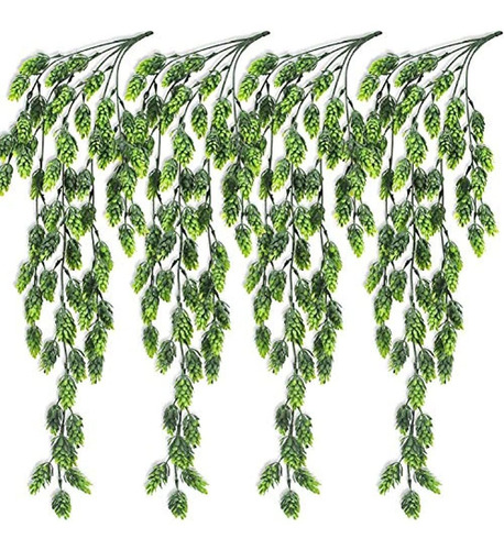 Ollain Artificial Flowers Vine Garland 4pcs Bush Falso Lúpul