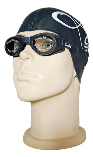 Lente De Natación + Gorra Con Orejeras Torneo Uv Y Antifog