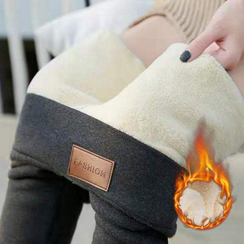 Pantalones De Polainas Con Forro Térmico De Cintura Alta