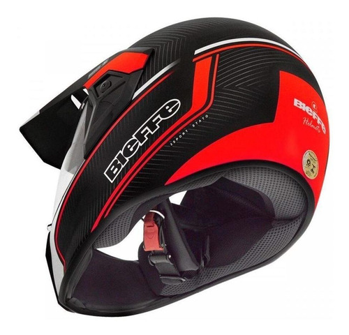 Capacete para moto integral Bieffe 3 Sport Stato vermelho tamanho 60