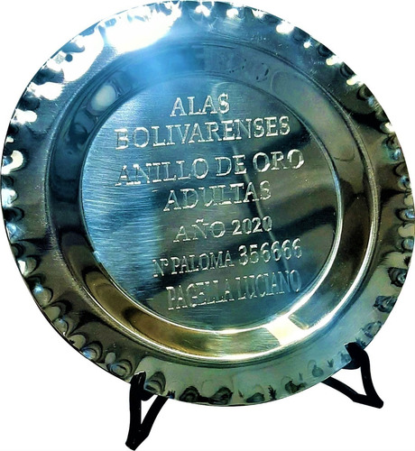 Plato Acero Premio Trofeo Metal