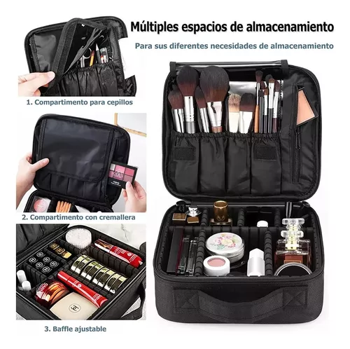 Maleta maquillaje portátil cosmetológica Negra - Cosmeticaval