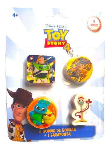 Set Toy Story 3 Gomas + 1 Sacapuntas 