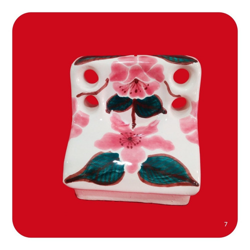 Accesorios De Baño De Cerámica Tipo Talavera 8 Piezas M7