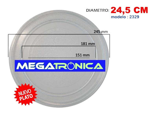 Plato Microondas Liso Ø 24,5cm 245mm Varias Marcas + Medidas