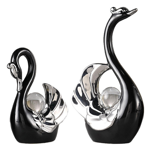 Figuras De Cisne, Escultura, Regalo De Negro