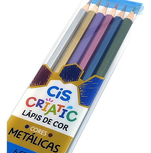 Lápis De Cor Criatic Cores Metálicas Cis - 6 Cores