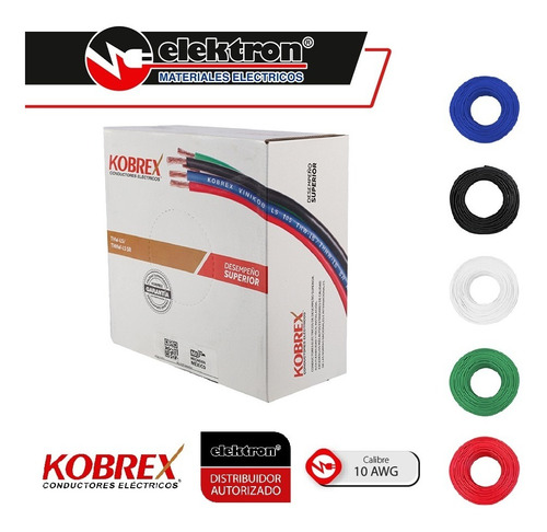 Imagen 3 de 8 de Caja 100 Mts Cable Verde Cal 10 Awg Kobrex Vinikob 100%cobre