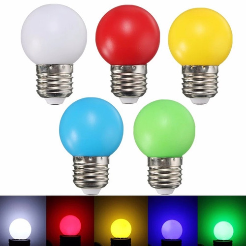 Bombillo Led 1w Pinpon Colores E27 110v Decorativo Eventos