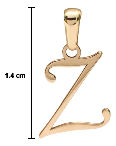 Dije Inicial Letra Z Oro 10k Tamaño 1.4cm + Cadena De Regalo
