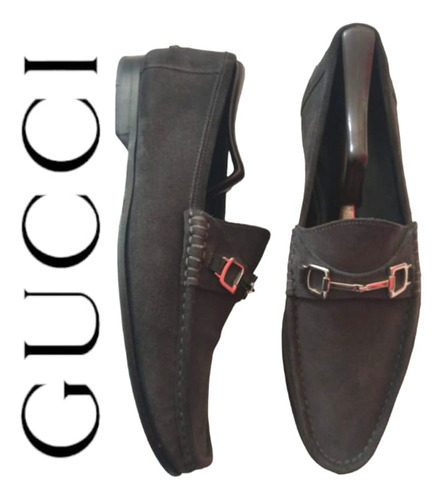 Hermosos Zapatos De Gamuza Gucci Hechos En Italia Original 