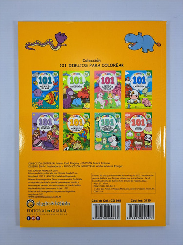 Colorea 101 Dibujos De Animales De La Selva - Libro Infantil