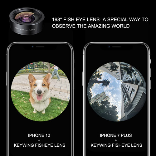 Kit De Lentes De Cámara Fisheye Lens Keywing 198° Con Forma