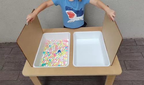 Mesa Sensorial Dúo Sin Pintar Montessori Variante En Altura