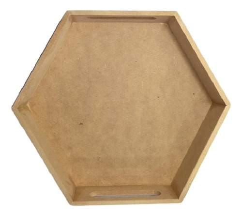 Bandeja Deco Desayuno Hexagonal 25x29cm Fibrofácil Pack X15