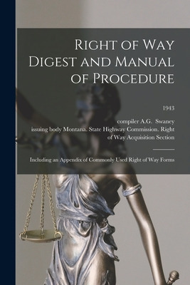 Libro Right Of Way Digest And Manual Of Procedure: Includ...