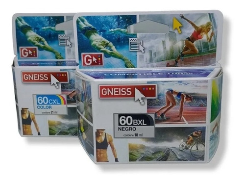 Imagen 1 de 4 de Pack X2 Cartuchos Alt. P/ 60xl F4280 F4480 D110 C4680 C4780
