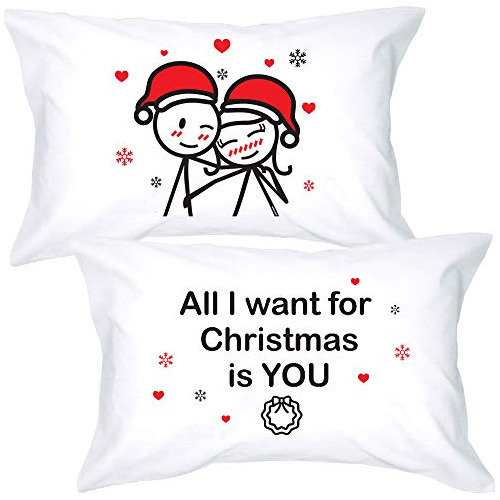 Fundas De Almohada De Parejas Felices Navidad Fundas De...