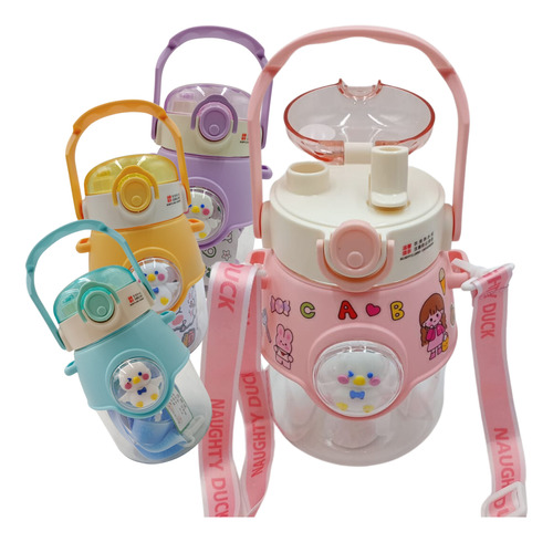 Botella Agua Cantimplora Infantil Escolar + Calcos Deco 