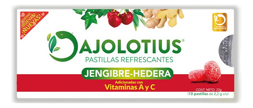 Ajolotius Jengibre-hedera Pastillas Sabor Cereza C/10