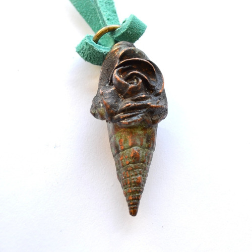 Imagen 6 de 10 de Collar De Caracol De Mar Con Cuero, Joyeria Natural, Cod1