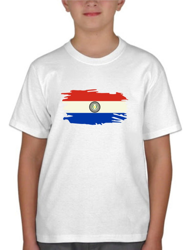 Remera Blanca Niño Sublimada Paraguay Todos Los Modelos