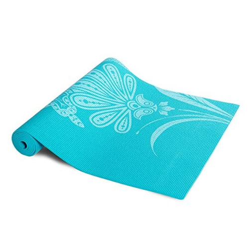 Tono De La Aptitud Yoga Mat Con El Modelo Floral