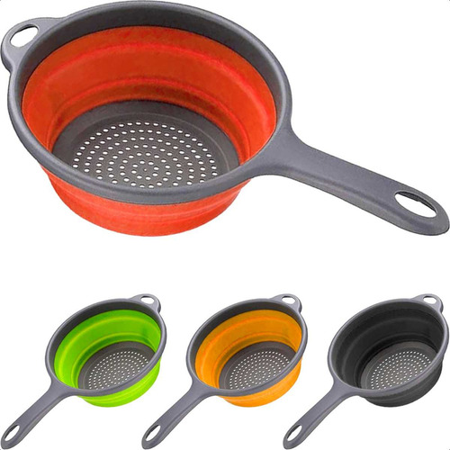 Escorredor De Alimentos Silicone Retrátil Com Cabo Macarrão