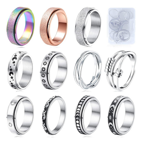 Anillo De Hilera Para 8pcs Anillos Inoxidables De Acero Inox