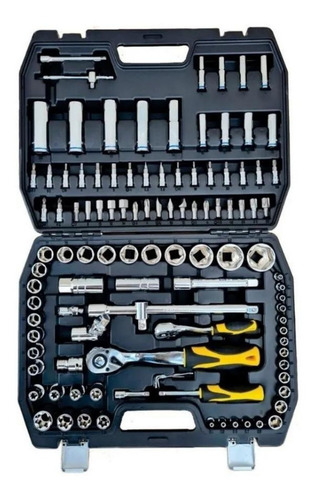 Imagen 3 de 10 de Juego Set Kit Tubos Bocallaves 107 Pzs Crossmaster 1/4 1/2