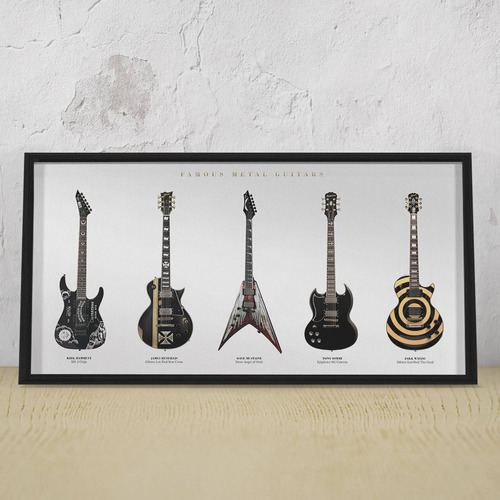 Cuadro Guitarras Famosas Rock Metal Música 45 X 90 Cm