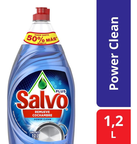 Salvo Detergente Liquido Lavatrastes Power Clean 1,2 L