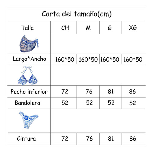 Juego De Traje De Baño Bikini Para Mujer Con Falda 3 Piezas