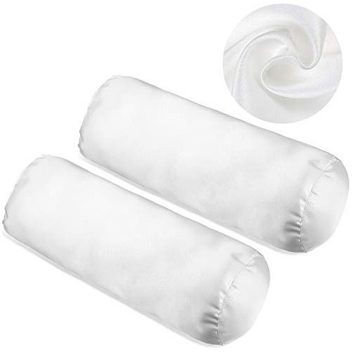 Tatuo 2 Piezas De Funda De Almohada Cervical Redonda Blanca,